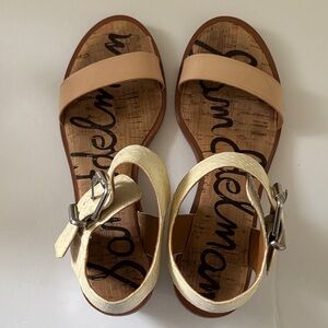 Sam Edelman Women's Beige and Off-White Sandals Size 7.5 M